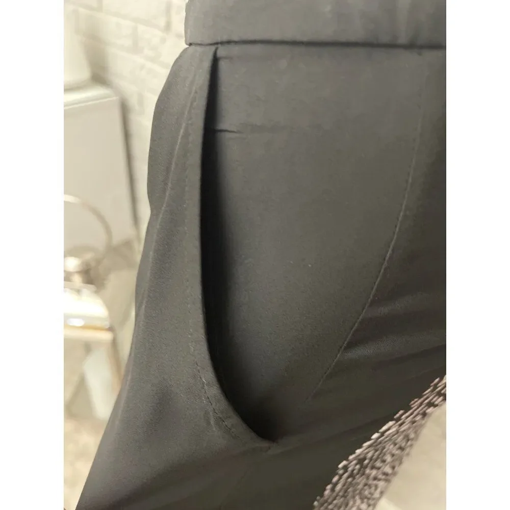 Carmen Marc Valvo Women Black White Mini With Maxi Overlay Combo Skirt Size 6